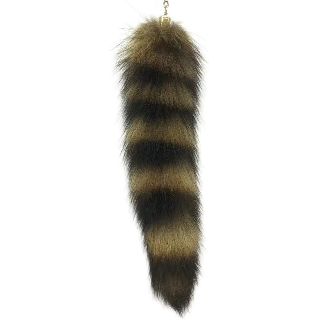 35-45cm Fluffy Real Fox Tail Fur Keychain Decoration Accessory for Girls