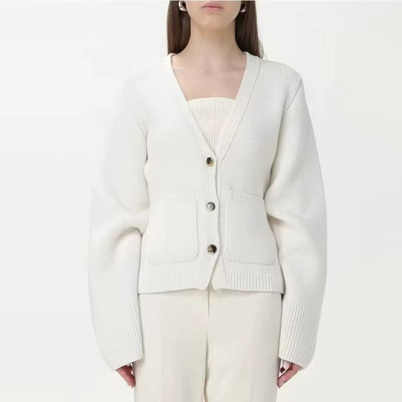 Women Winter Casual Off-Shoulder Loose Knit Sweater Fluffy Sleeves