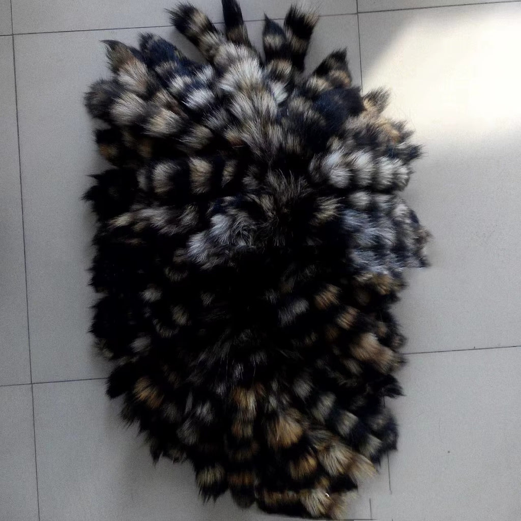 40cm Fluffy Real Fox Tail Fur Keychain Decoration Accessories