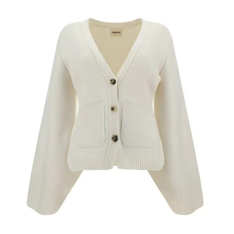 Women Winter Casual Off-Shoulder Loose Knit Sweater Fluffy Sleeves