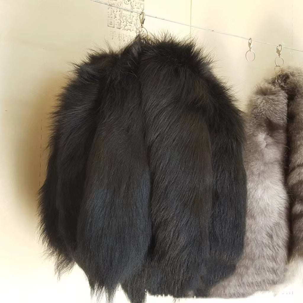 38cm 40cm 45cm Big Size Silver Fox Tail Natural Color Fluffy Fox Fur Tail