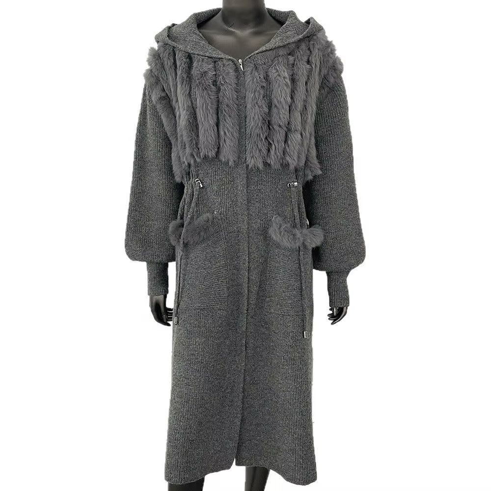 Women Autumn Winter Elegant Loose Slim Knit Cardigan Sweater