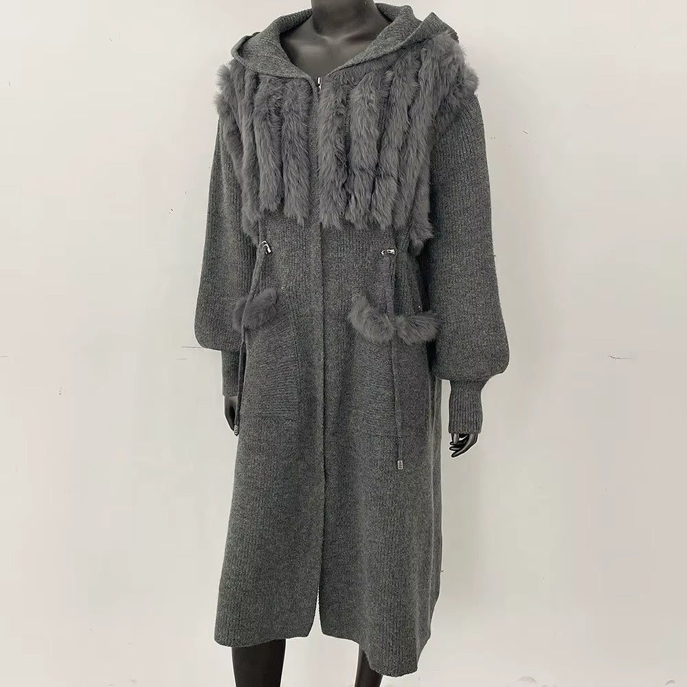 Women Autumn Winter Elegant Loose Slim Knit Cardigan Sweater